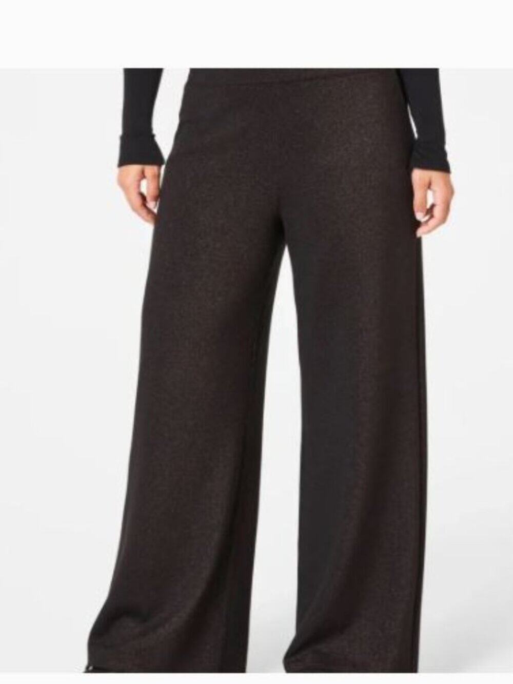 Spanx Air Essentials Shimmer Wide Leg Pants Trousers Black XS Casual Lounge